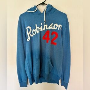 Robinson Men's Blue Hoodie with Red Details